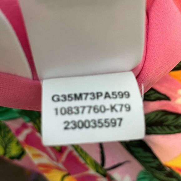 Pappagallo Tropical Pink Gwen Peachy Keen Print Shift Mini Dress M - Picture 9 of 10
